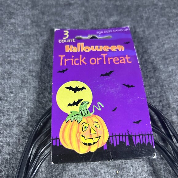 Vintage NOS NWT Pack of 3 Plastic Halloween Trick or Treat Bag Witch JOL Skull - Picture 8 of 8
